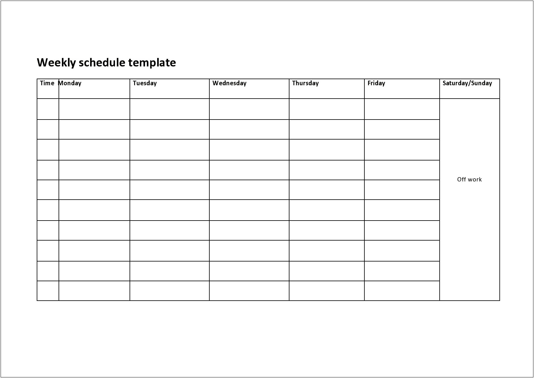 Free 24 Hour Work Schedule Template