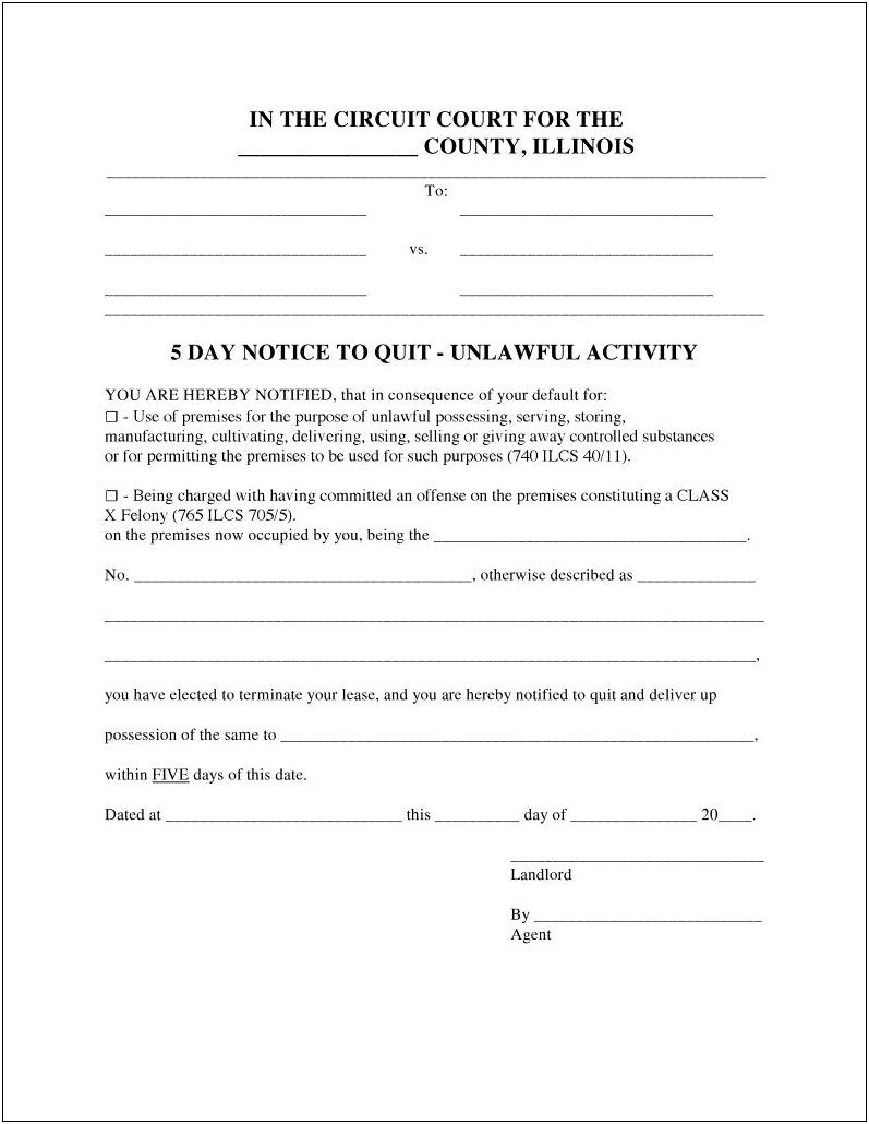 Free 5 Day Eviction Notice Template