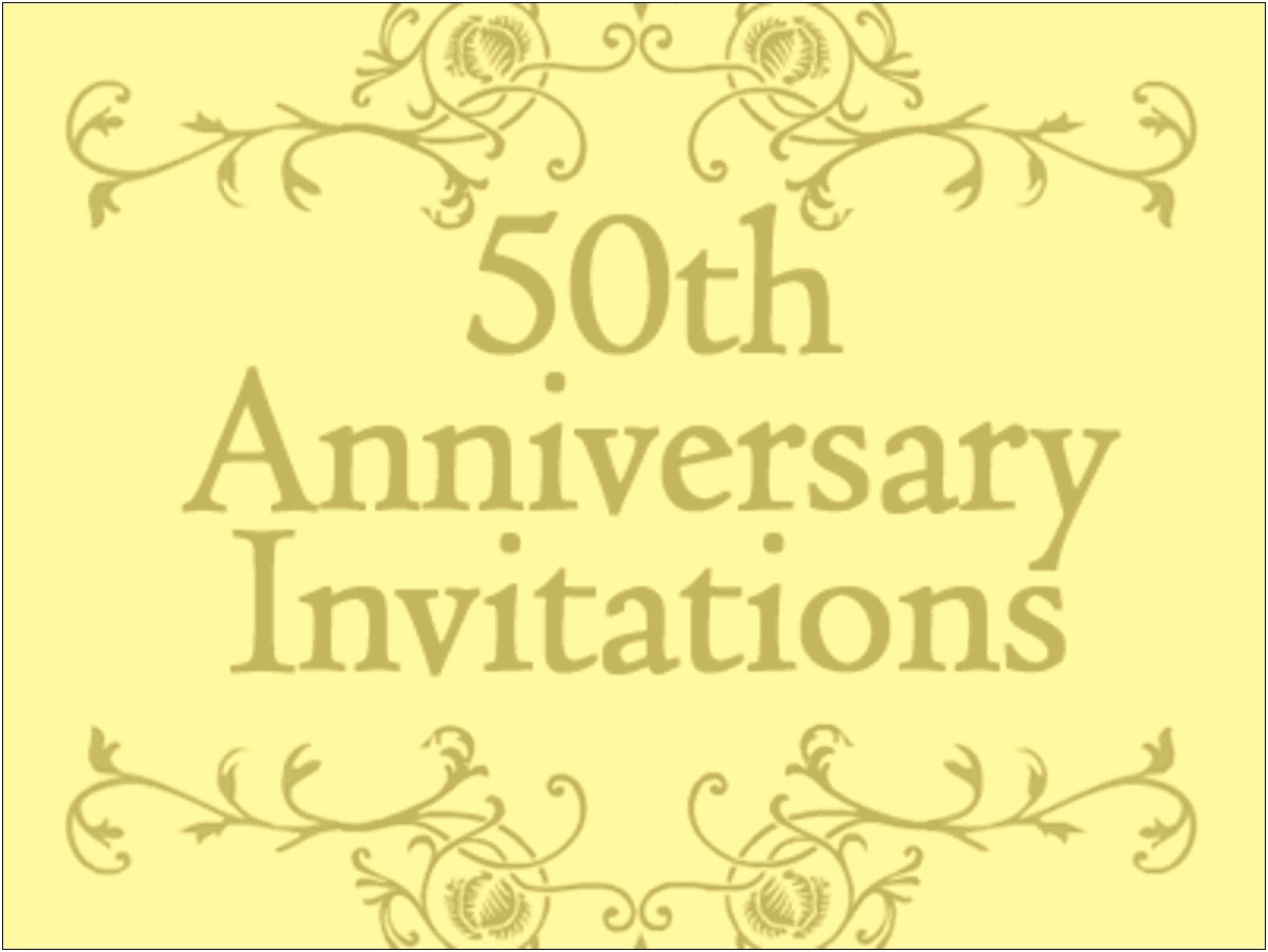 Free 50 Wedding Anniversary Invitation Templates