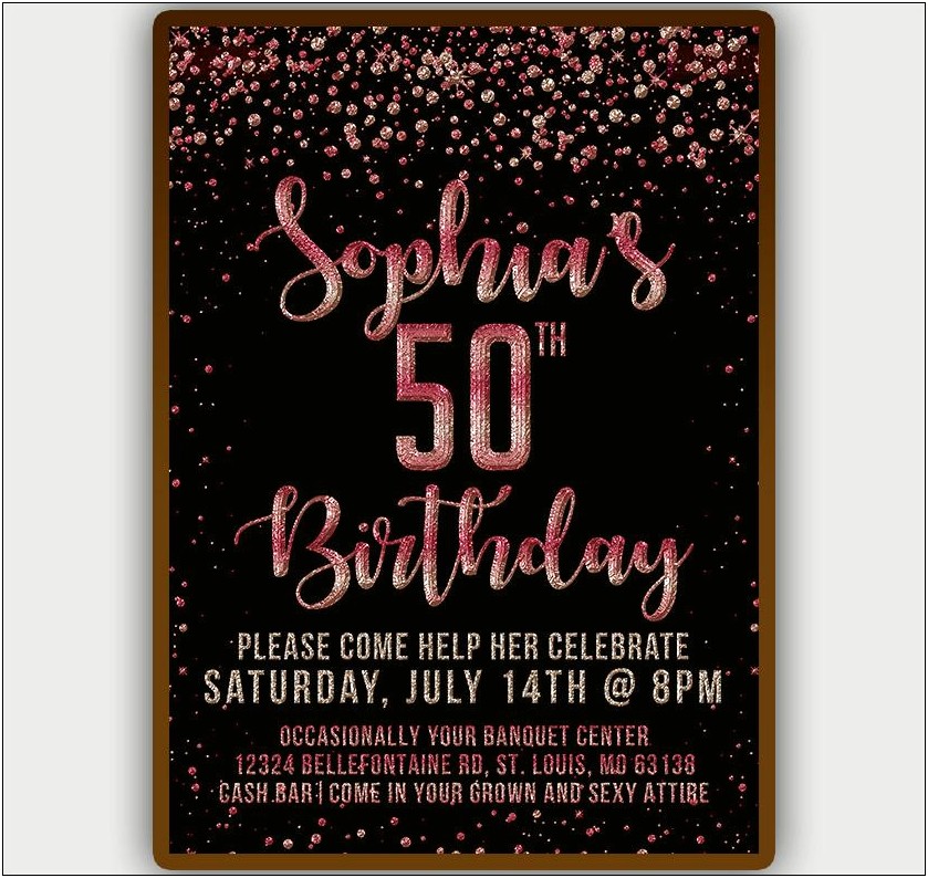 Free 50th Birthday Invitation Cards Templates