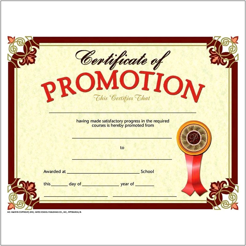Free 5th Grade Promotion Certificate Template