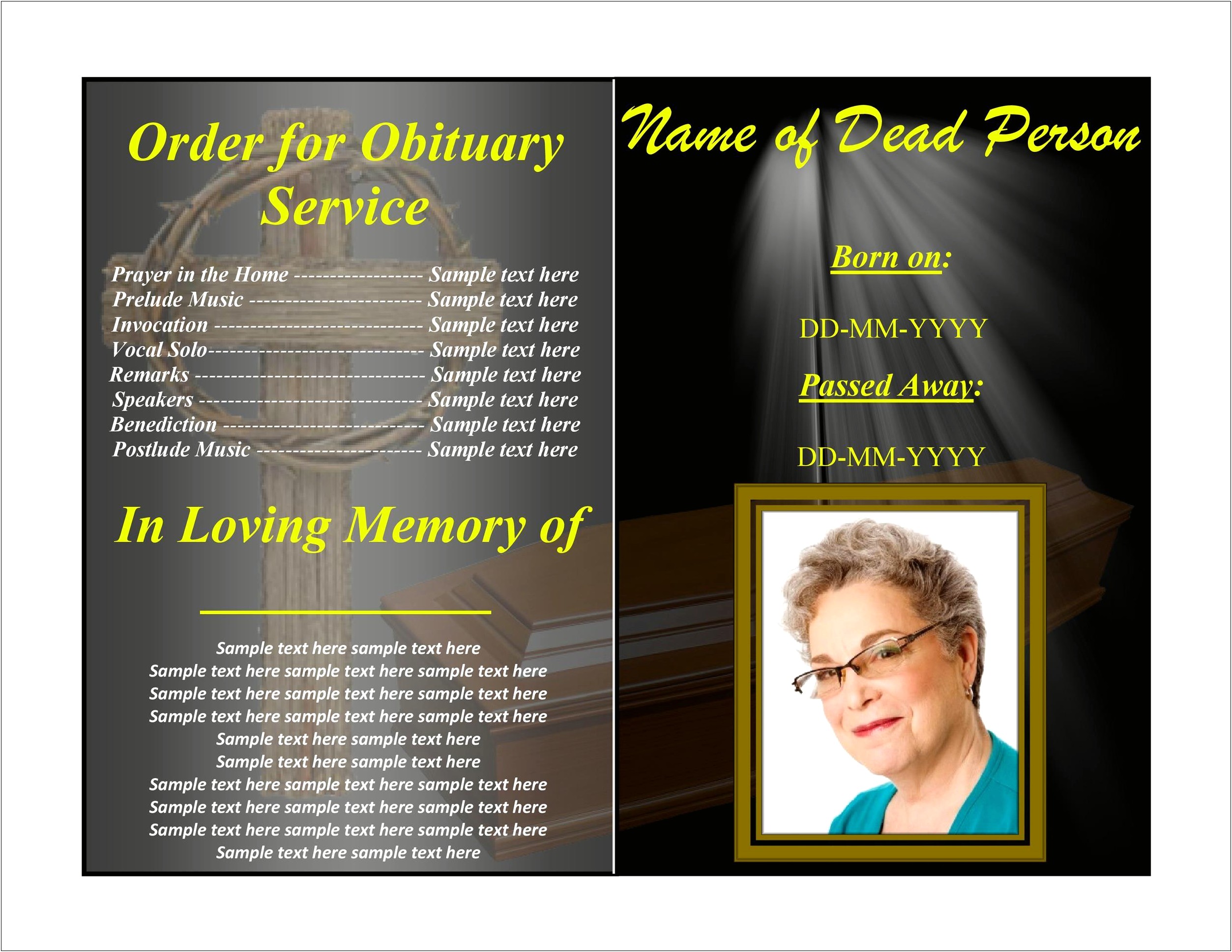 Free 6 Page Funeral Program Template