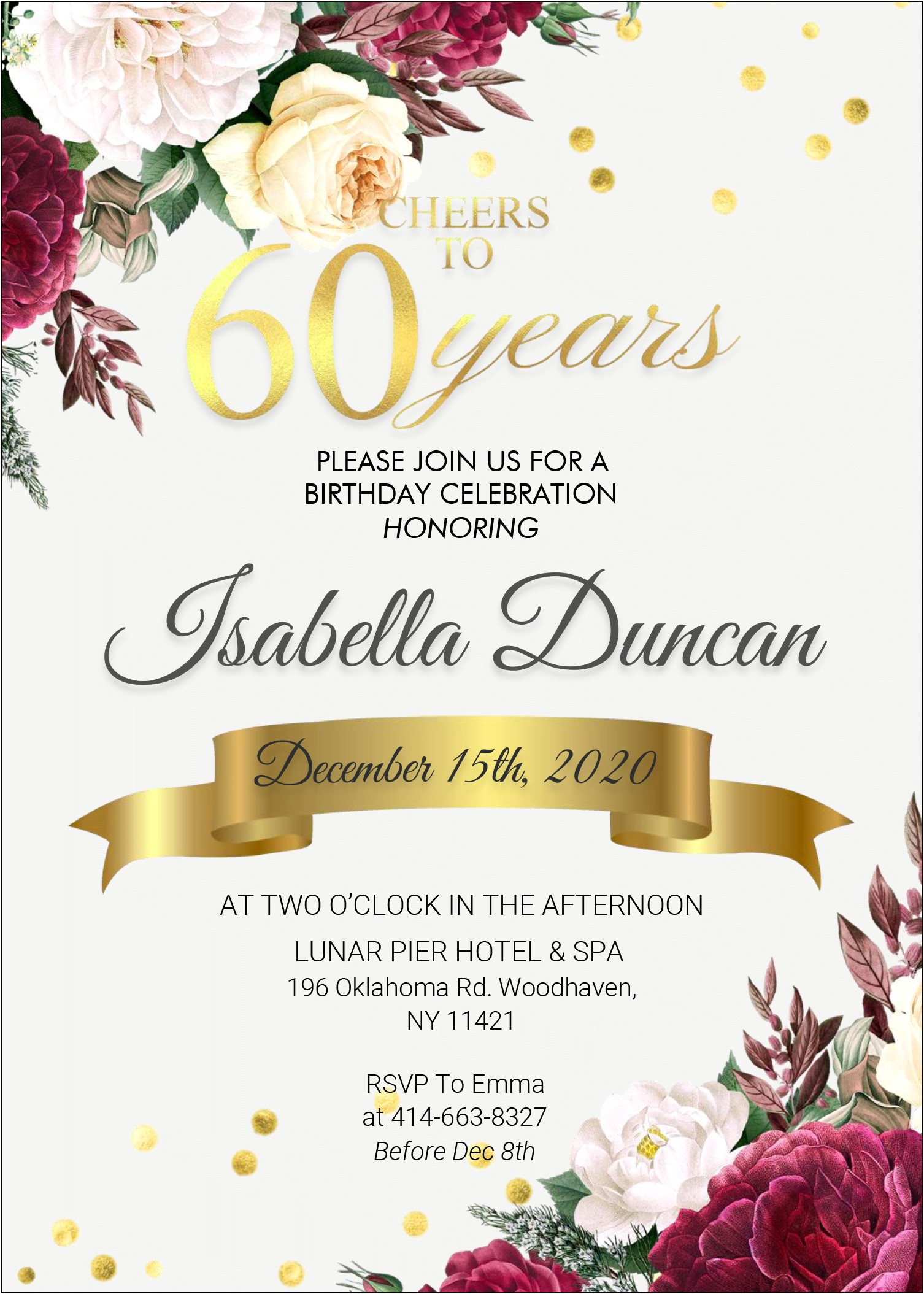 Free 60th Birthday Invitation Templates For Word