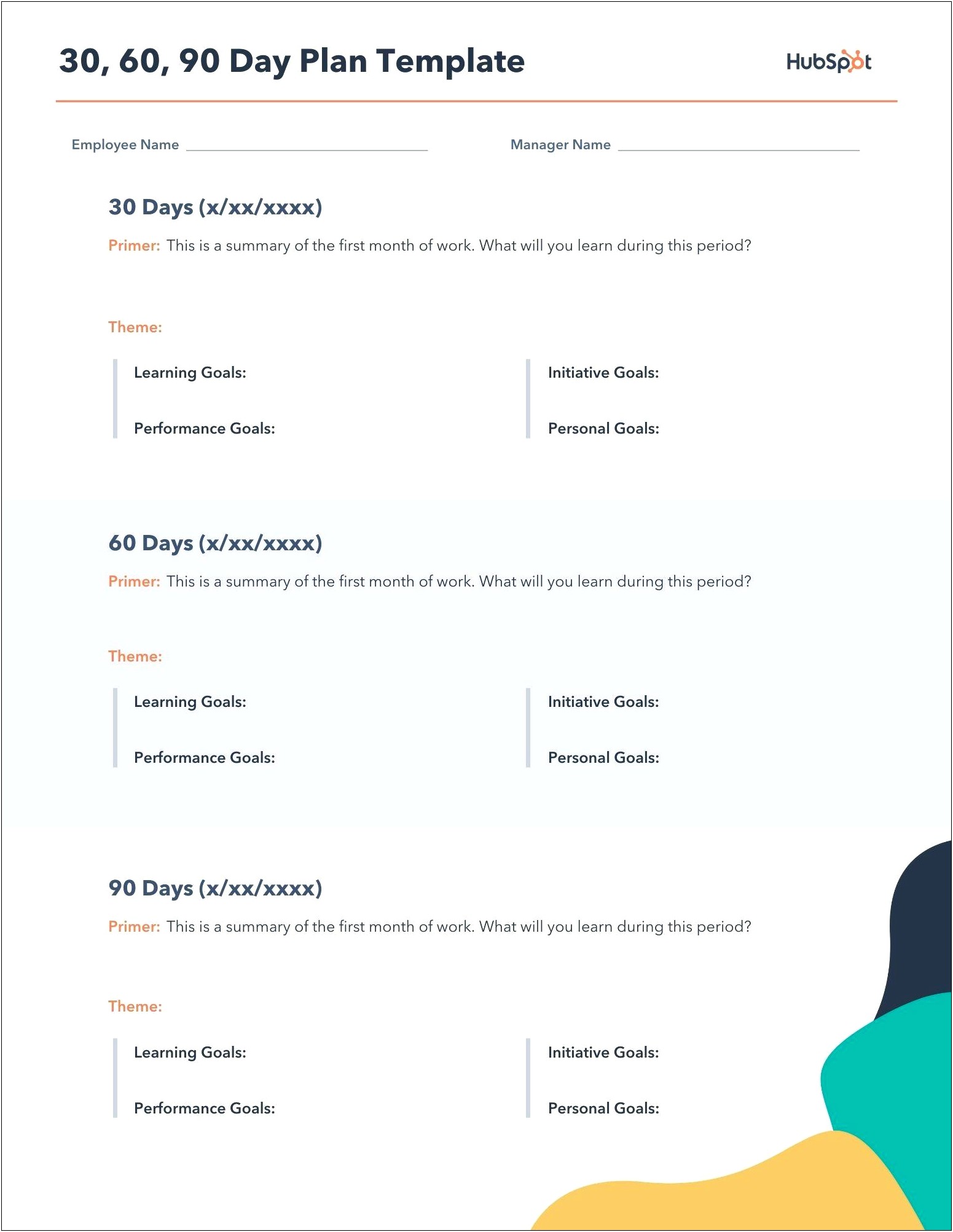 Free 90 Day New Hire Template
