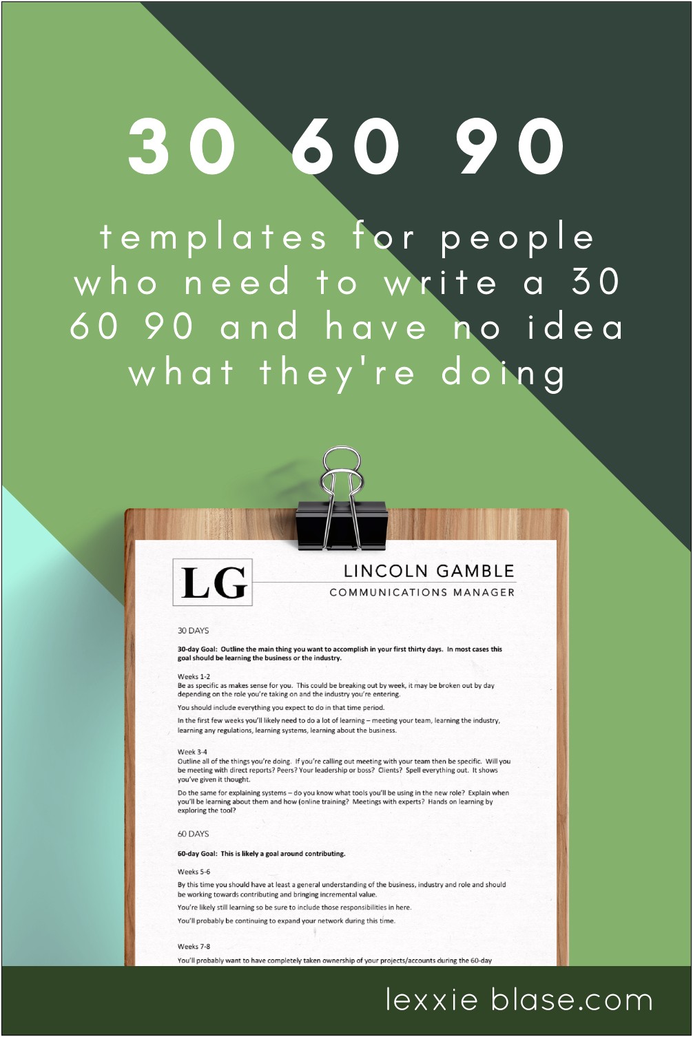 Free 90 Day Plan Template For New Job