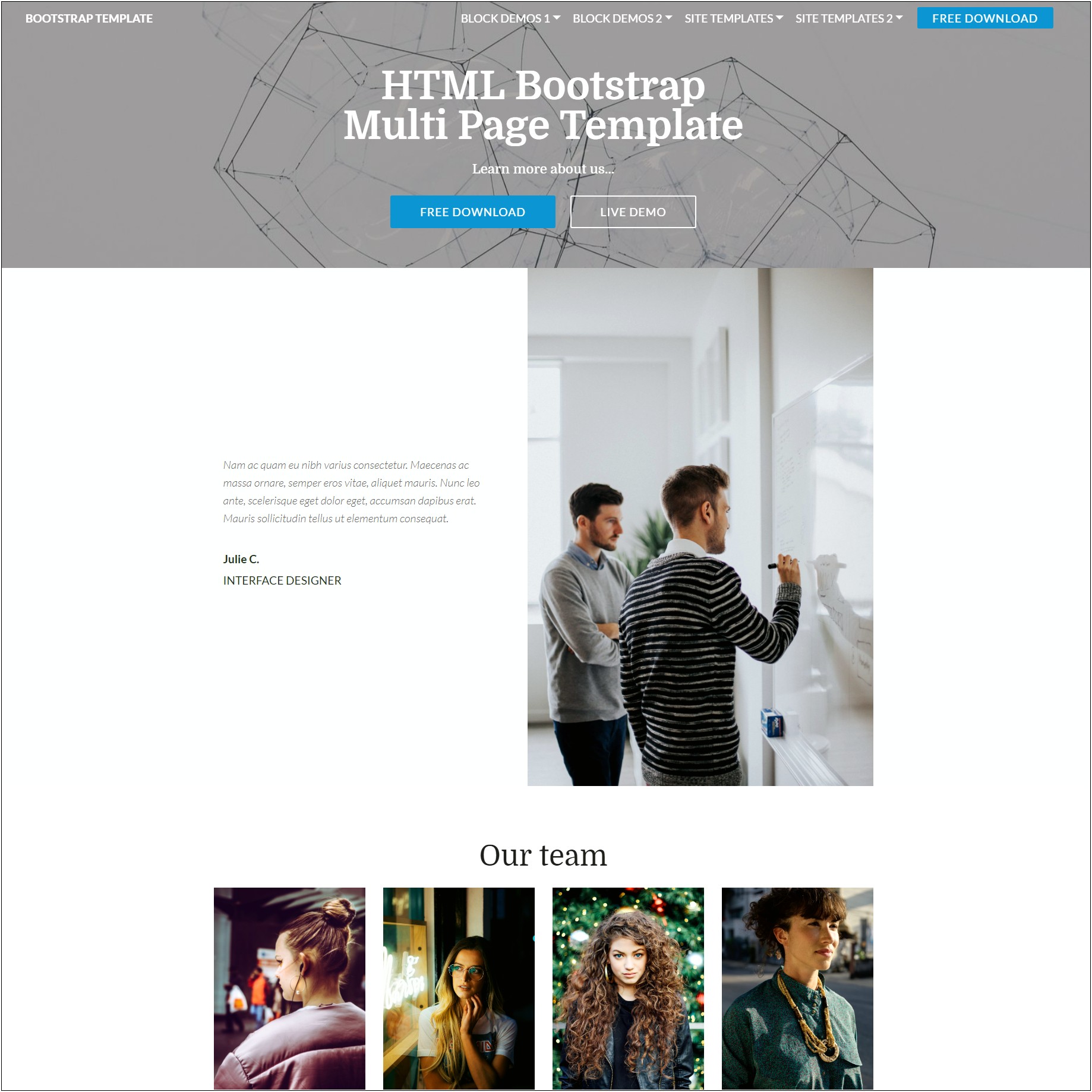 Free About Us Page Html Template