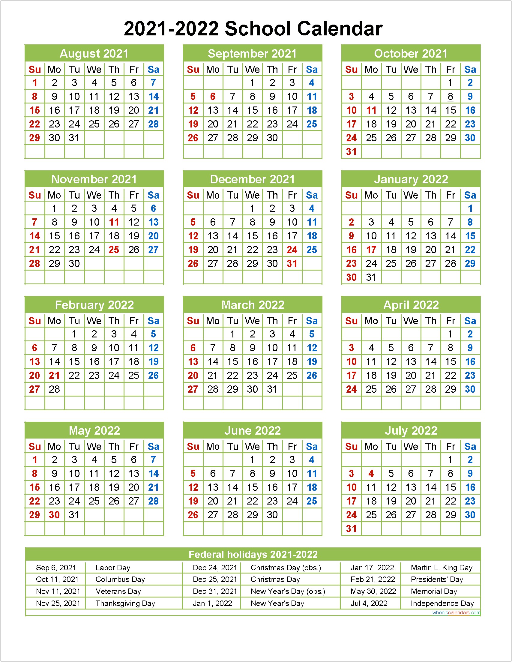 Free Academic Calendar Template 2014 15