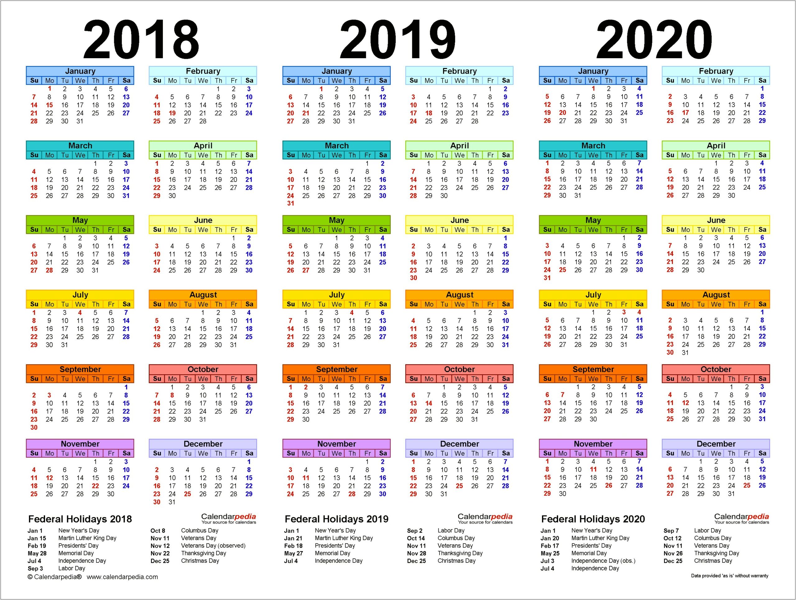 Free Academic Calendar Template 2018 19