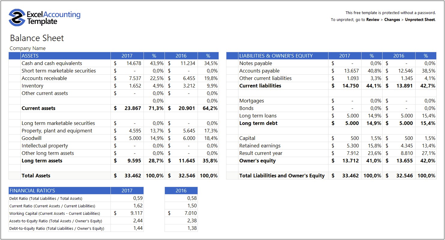 Free Accounting Templates In Excel Sheet