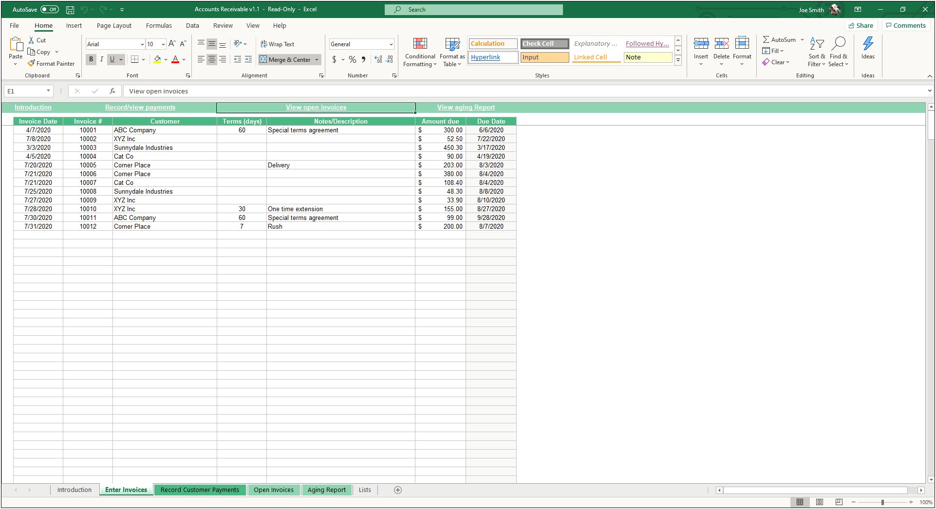 Free Accounts Payable And Receivable Template Excel