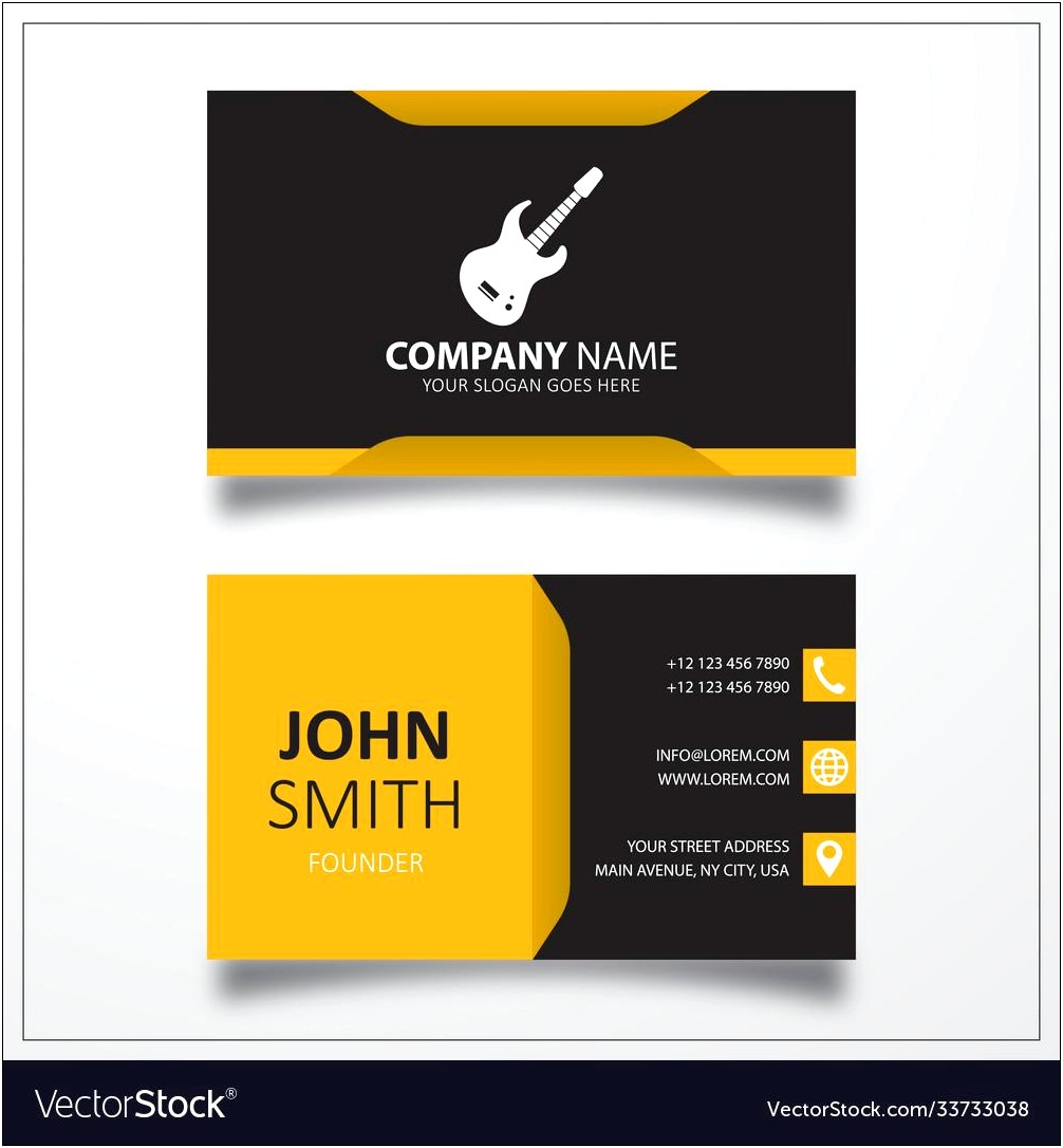 Free Acoustic Guitar Template For Business Cards