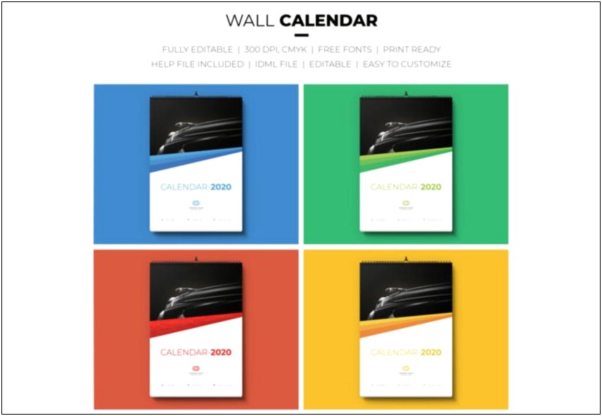 Free Adobe Indesign Calendar Template 2020