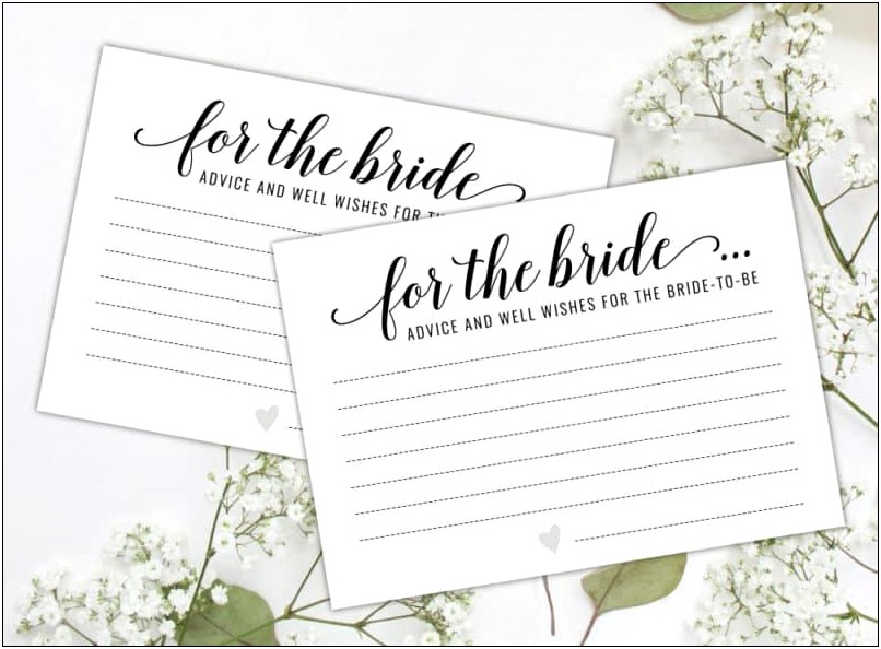 Free Advice For The Bride Template