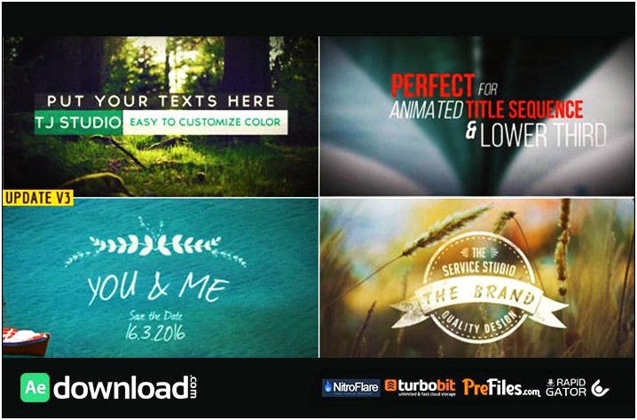 Free After Effects Cs3 Title Templates