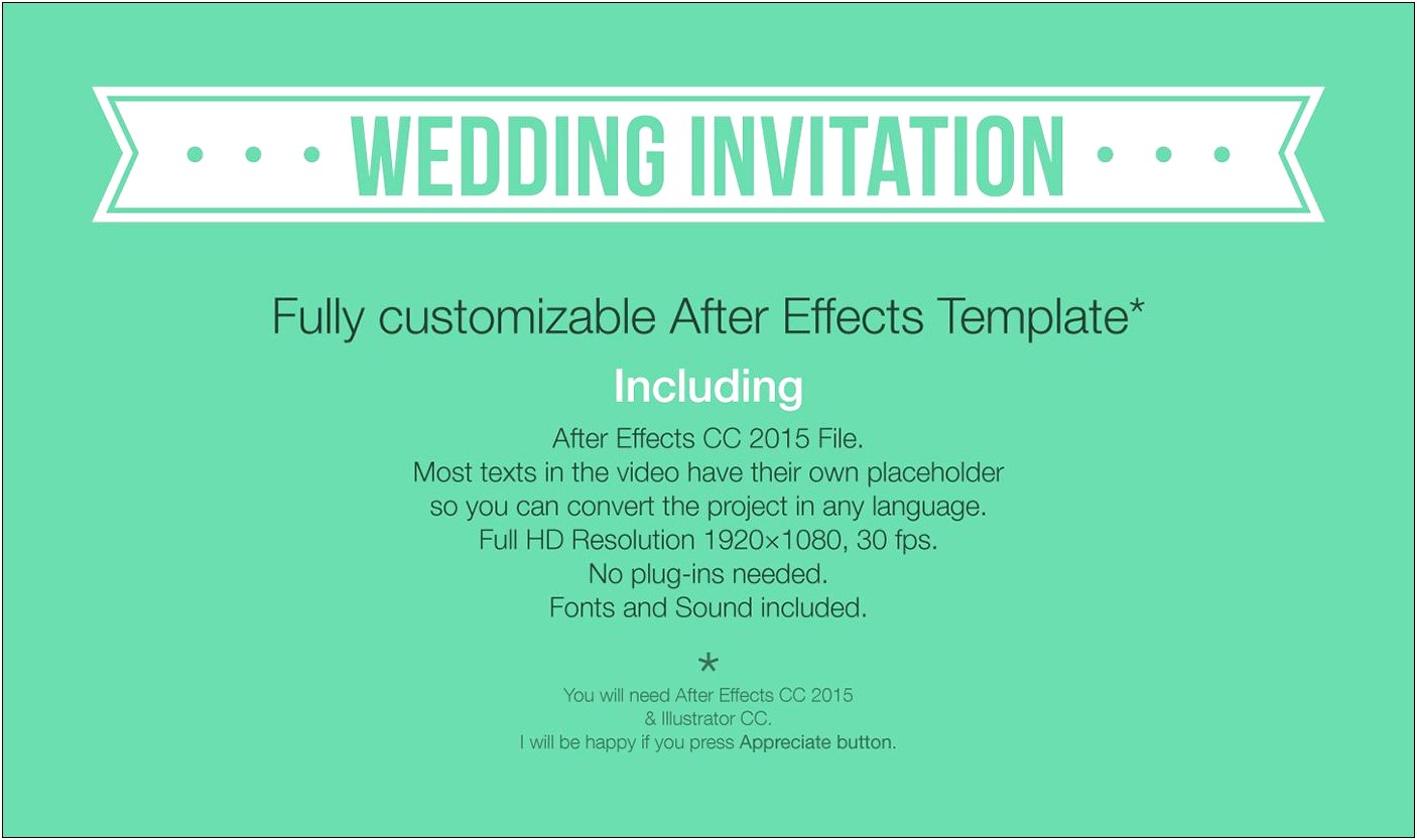 Free After Effects Template For Wedding Invitation