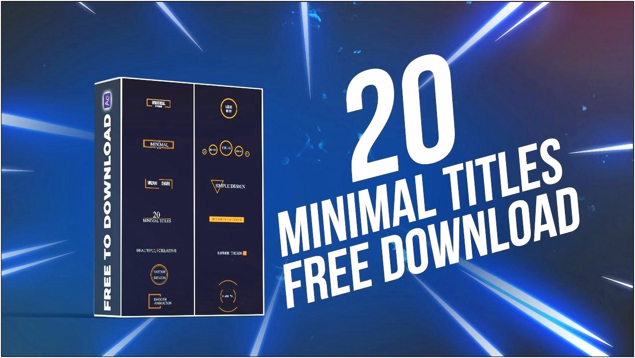 Free After Effects Template Minimal Titles