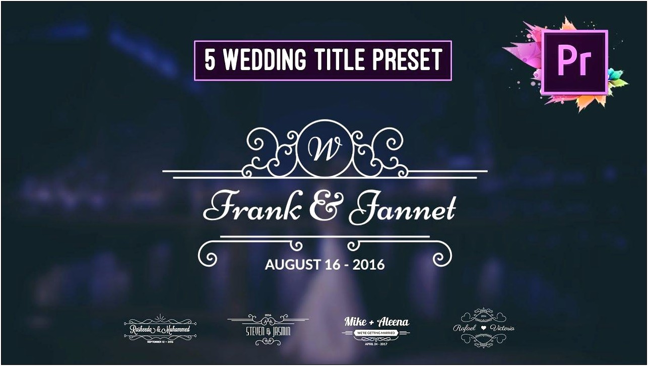 Free After Effects Wedding Title Templates
