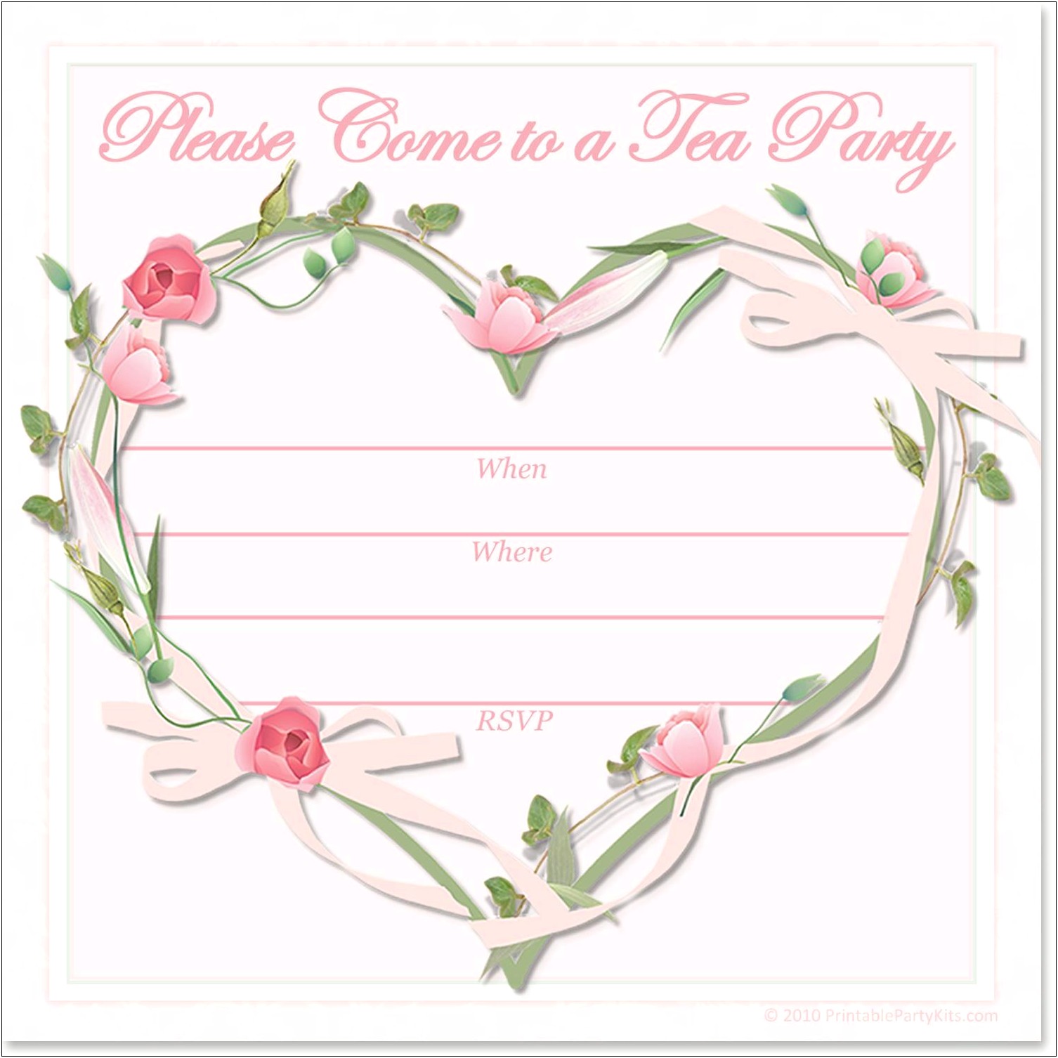 Free Afternoon Tea Party Invitation Template