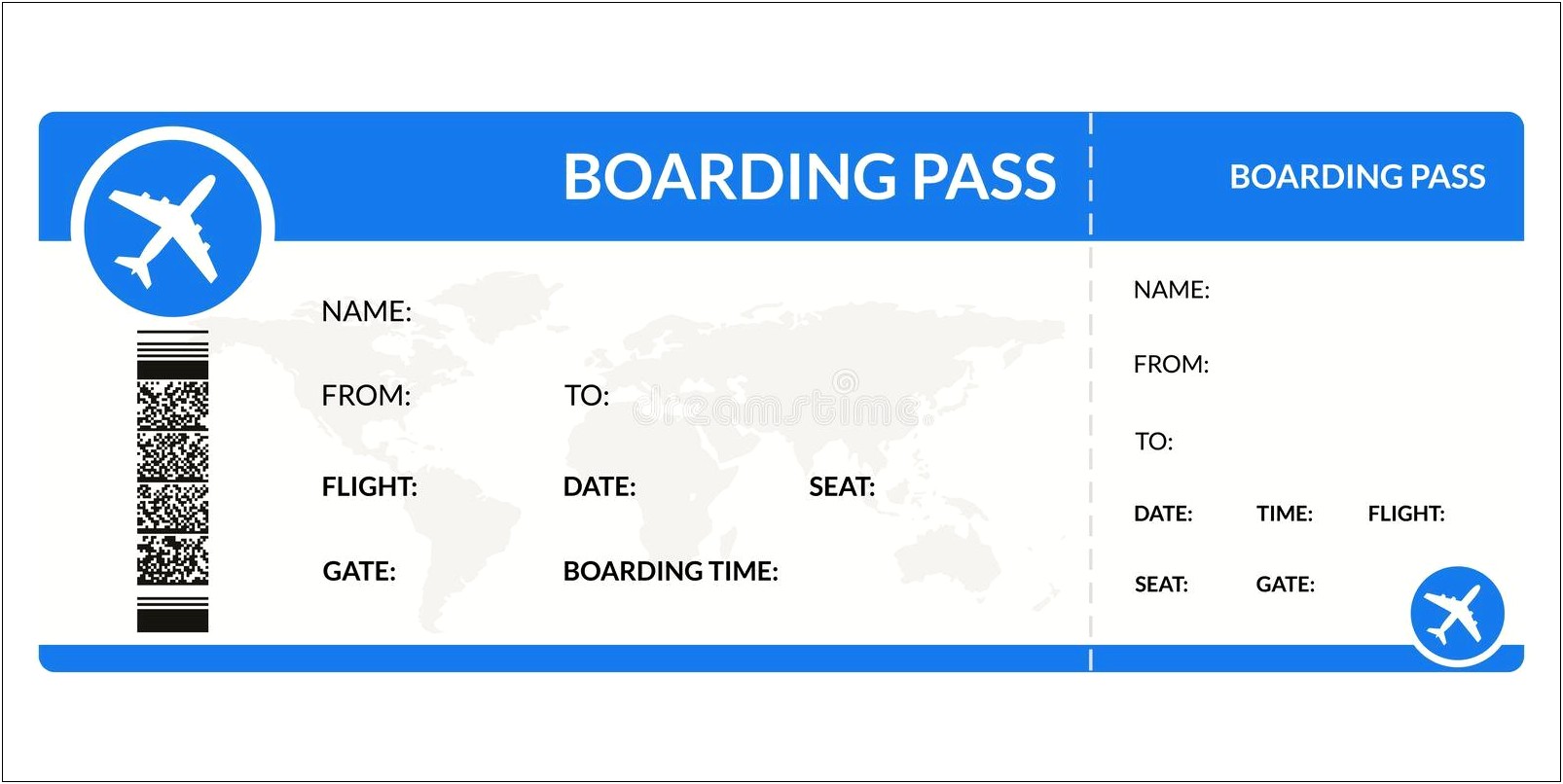 Free Airline Ticket Template For Gift