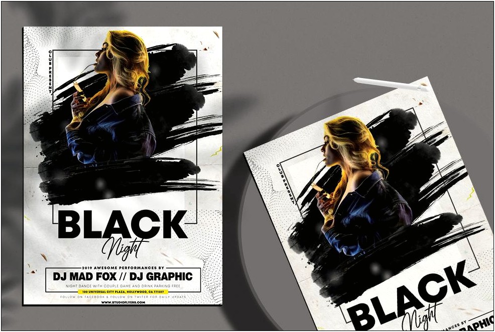 Free All Black Party Flyer Template