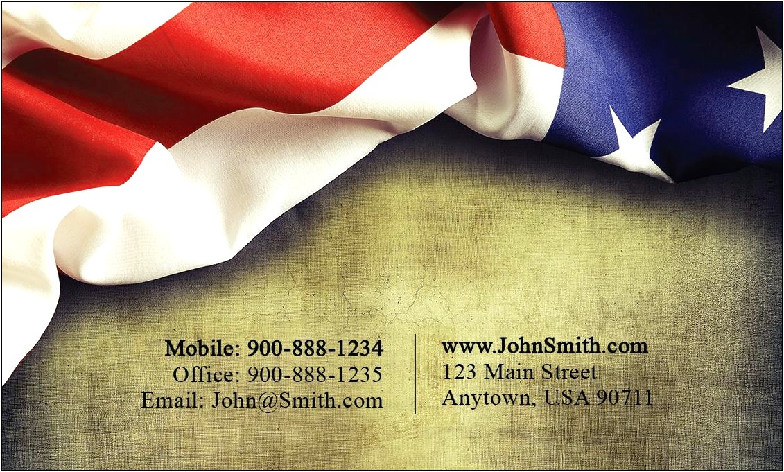 Free American Flag Business Card Template