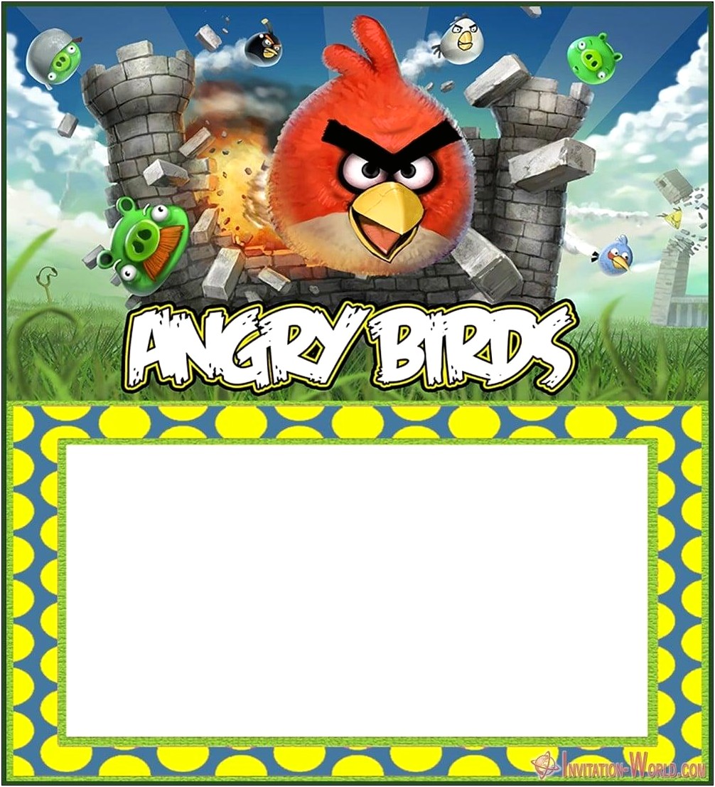 Free Angry Birds Party Invitation Template