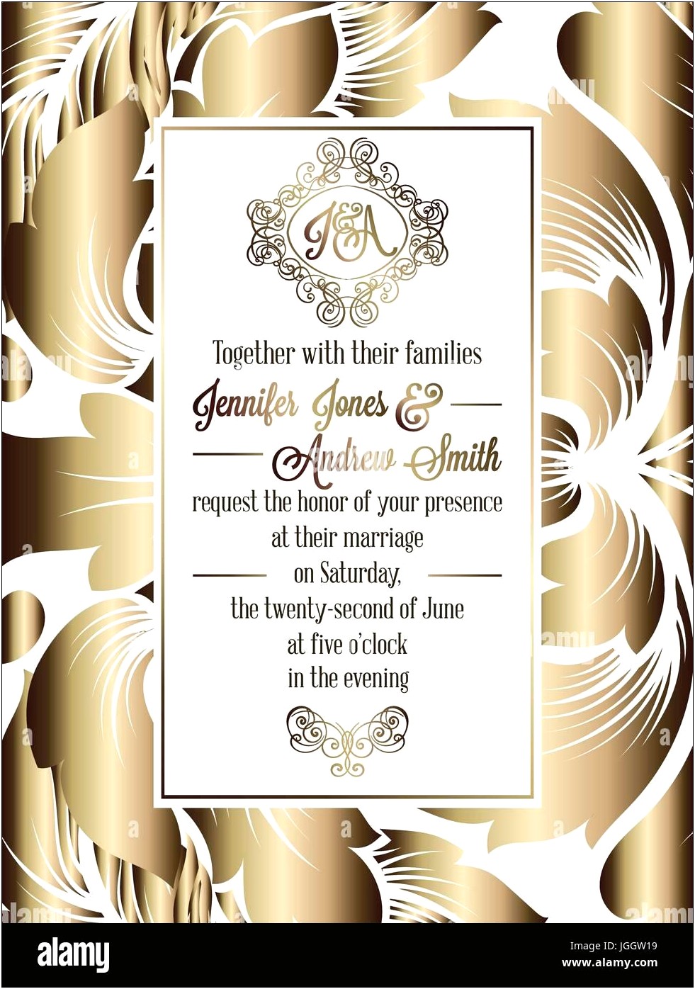 Free Antique Style Wedding Invitation Template