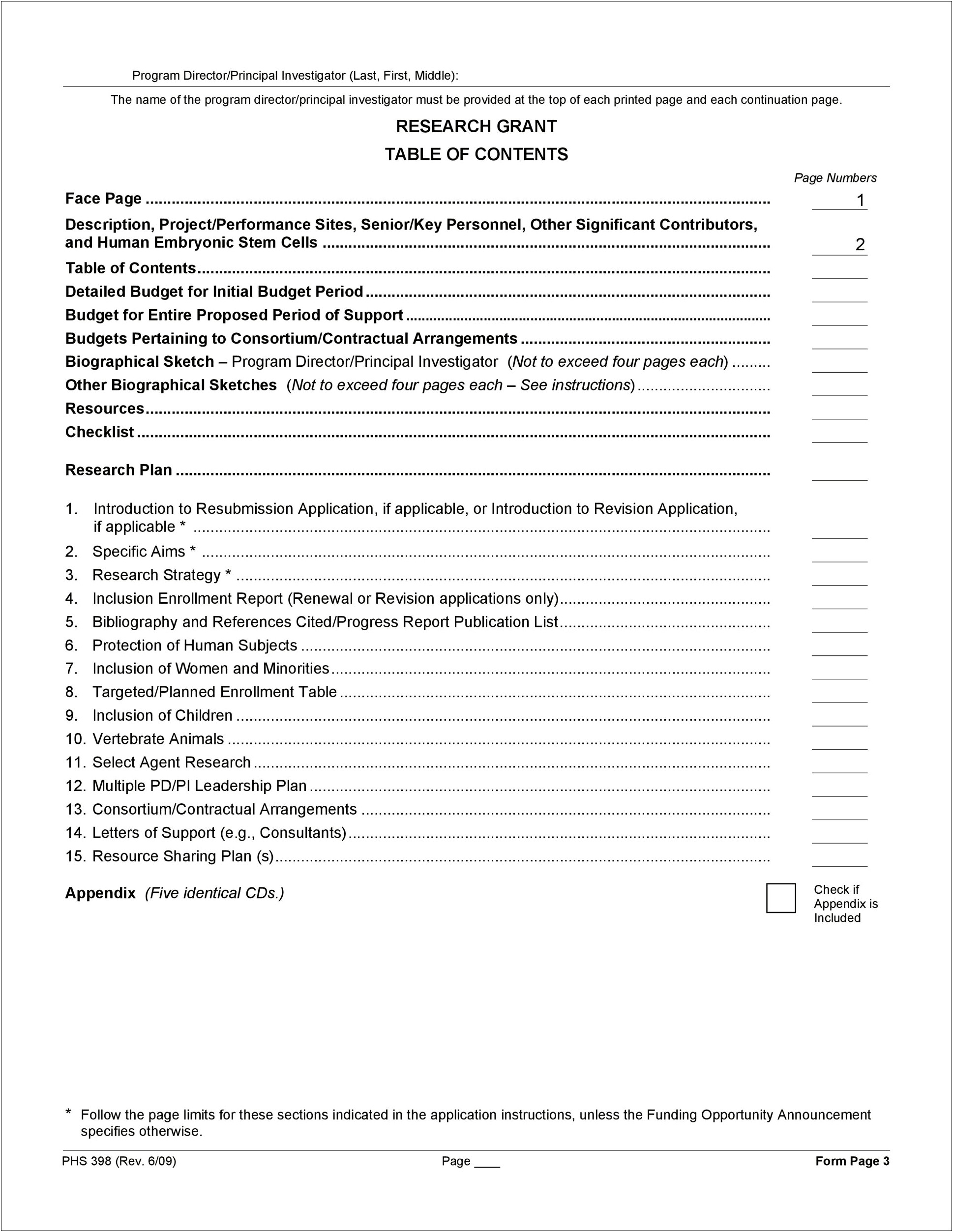 Free Apa Table Of Contents Template