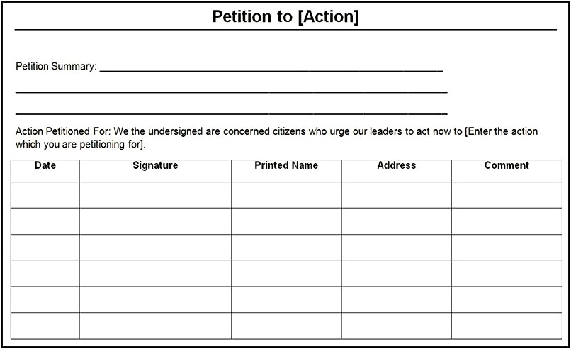 Free Apartment Complex Petition Templates Printable