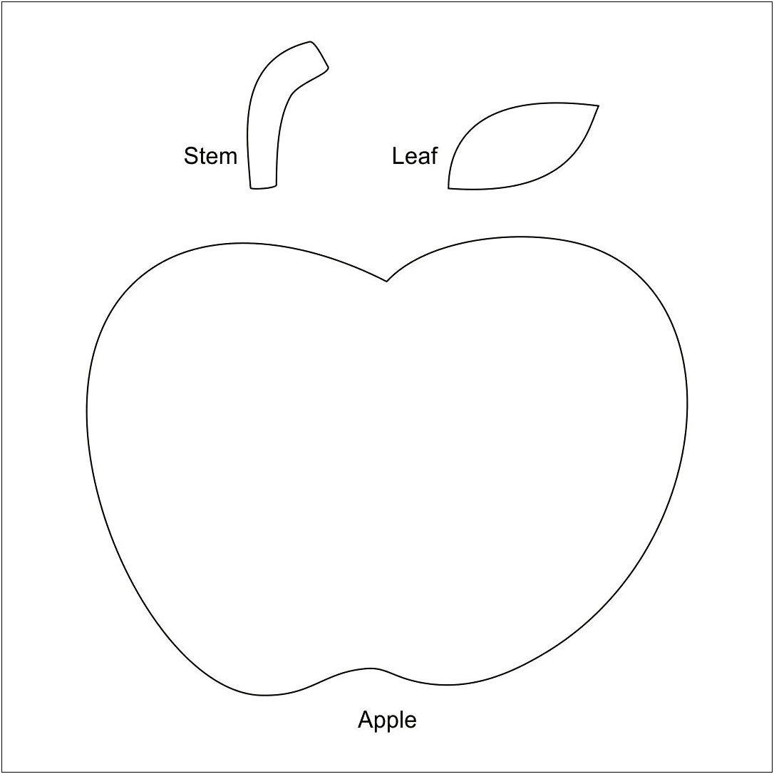 Free Apple Leaf And Stem Template