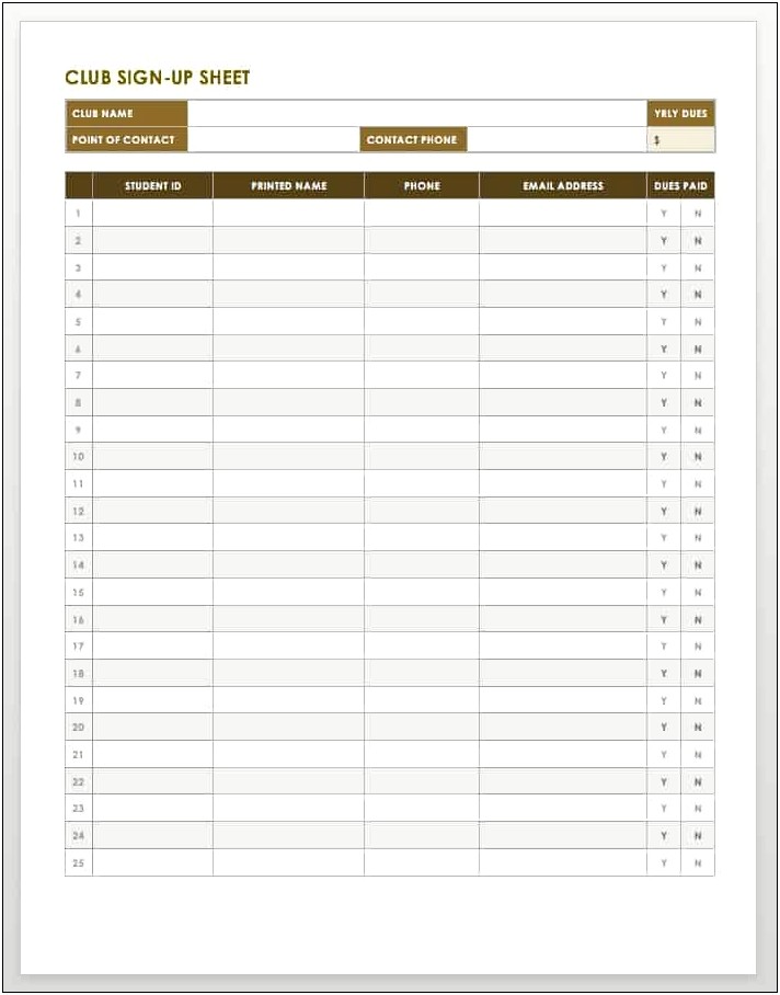 Free Appointment Sign Up Sheet Template