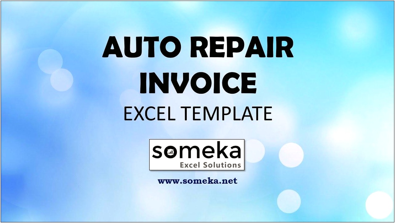Free Auto Repair Invoice Template Excel