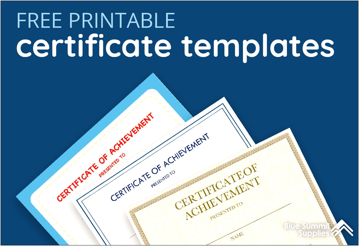 Free Award Certificate Templates For Work