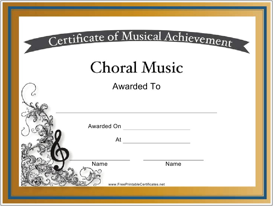 Free Award Certificates Templates For Music