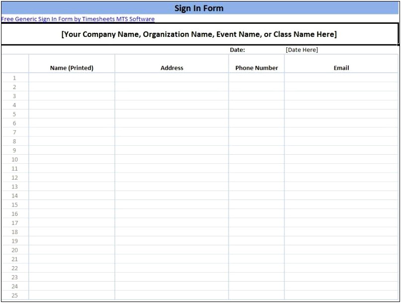 Free Baby Guest Sign In Sheet Template
