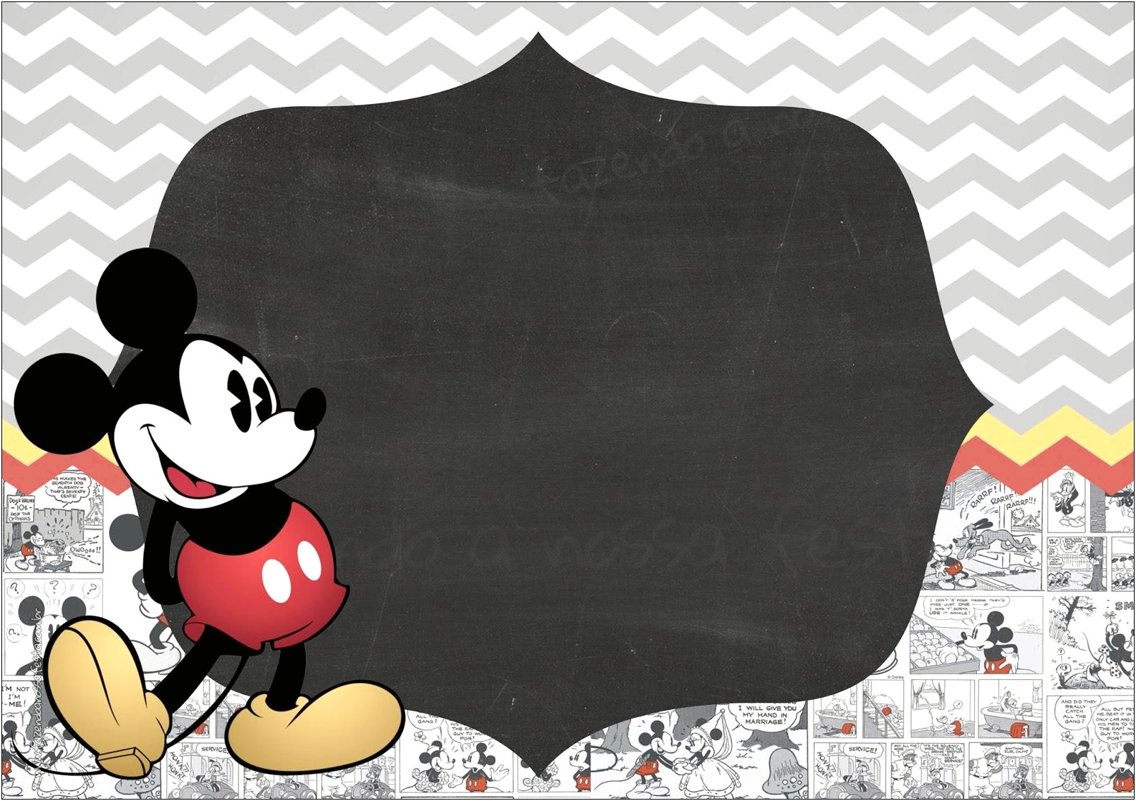 Free Baby Mickey Mouse Invitation Template
