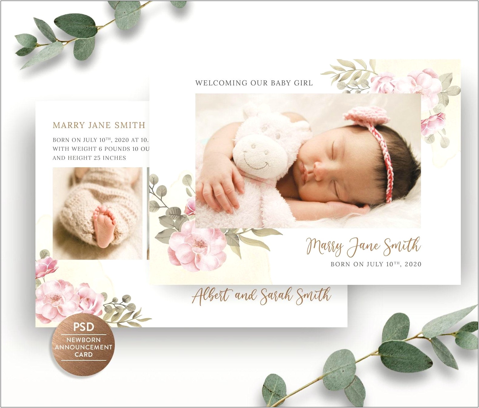 Free Baby Name Announcement Templates Photoshop