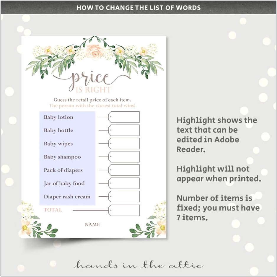 Free Baby Shower Games Templates For Word
