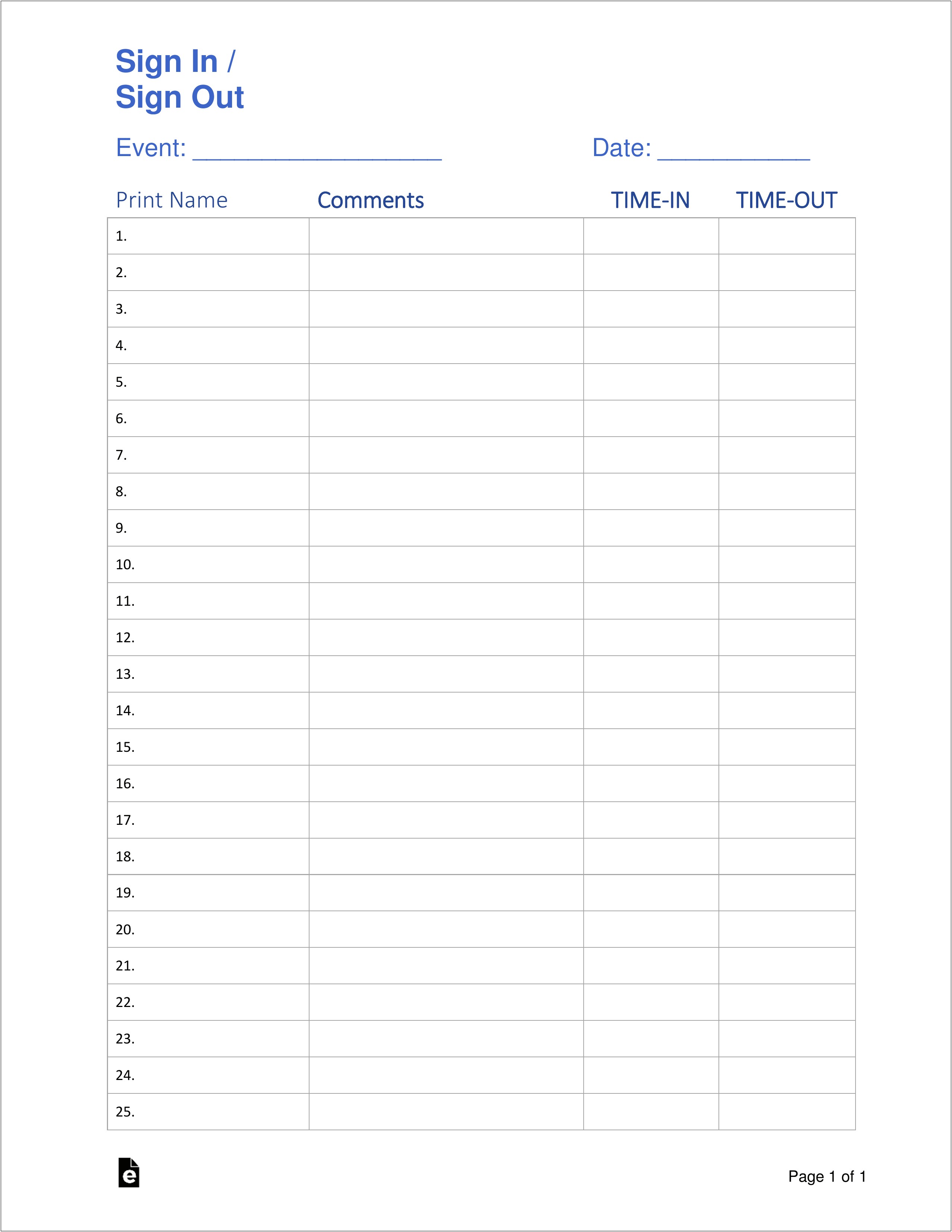 Free Baby Shower Guest Sign In Sheet Template
