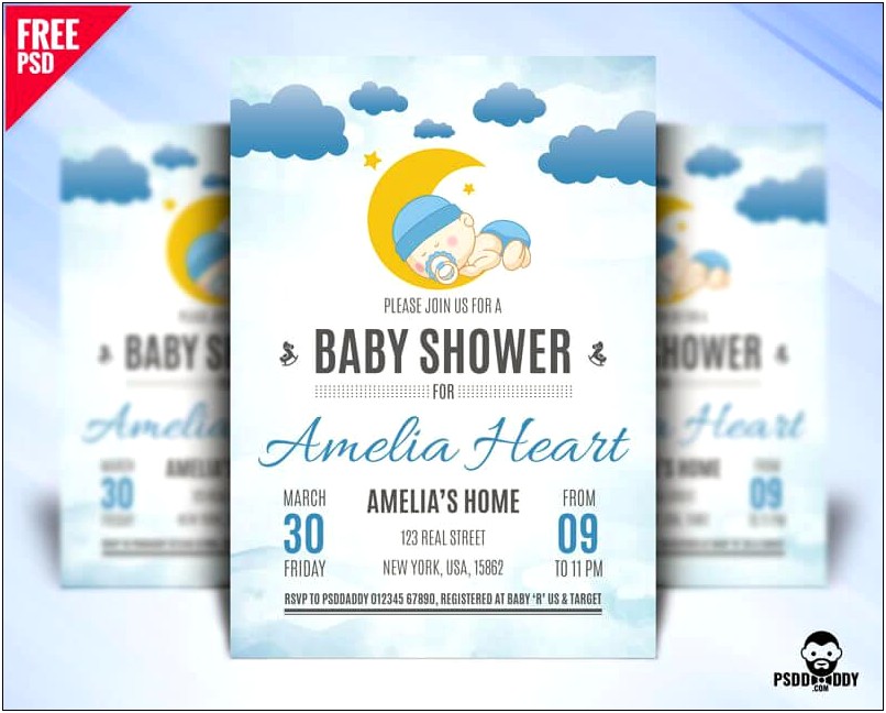 Free Baby Shower Invitation Templates Psd