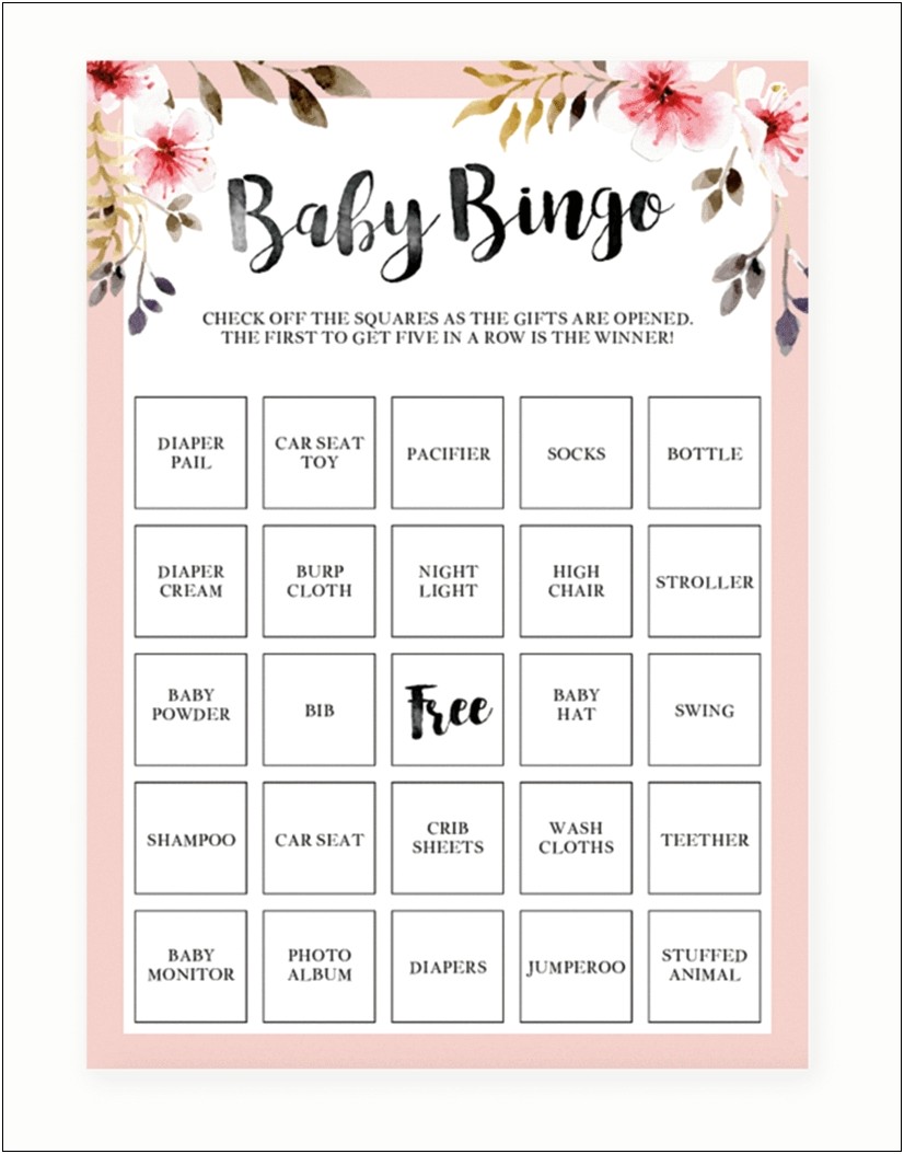 Free Baby Shower Templates For Games
