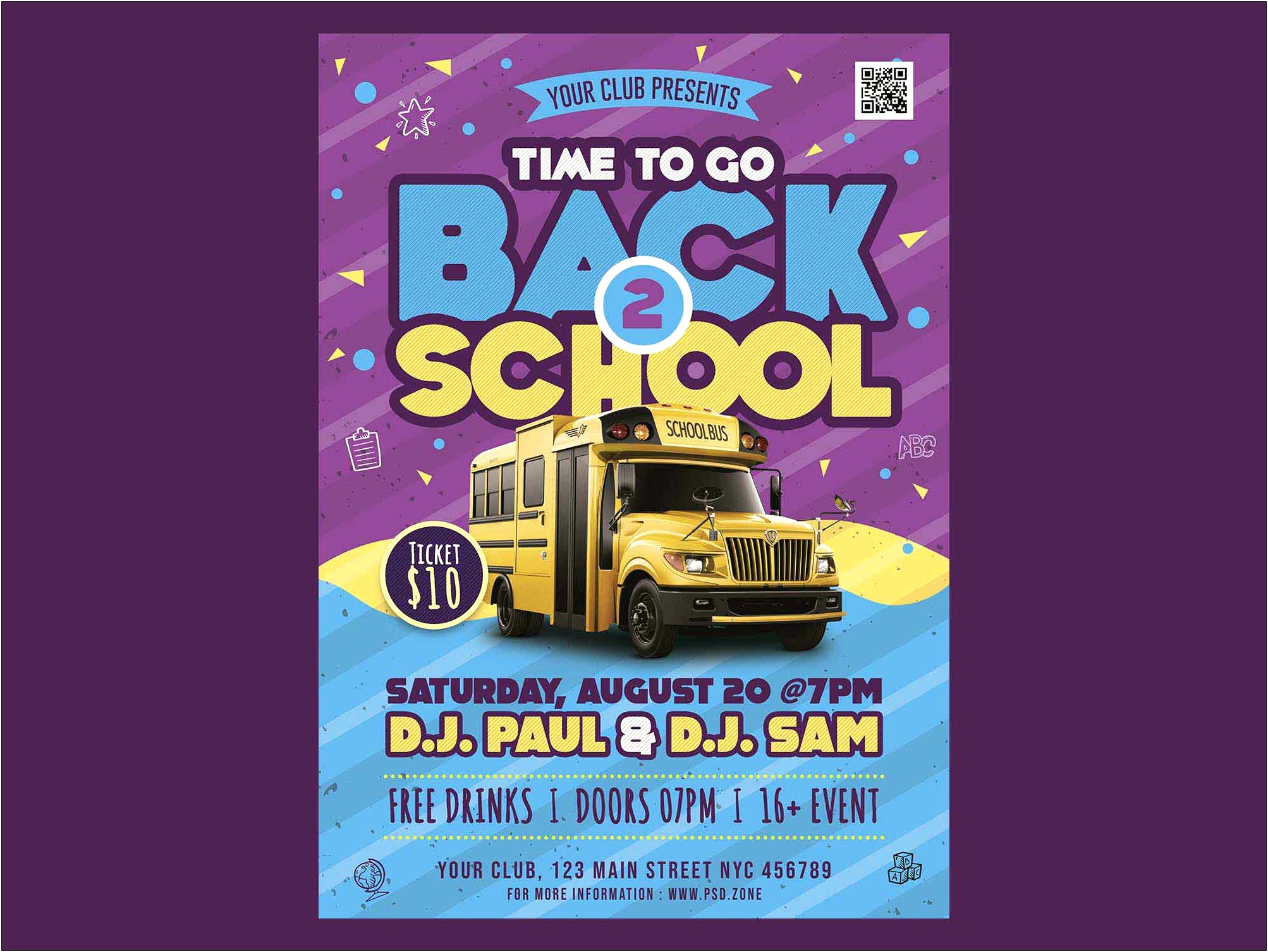 Free Back To School Event Flyer Template