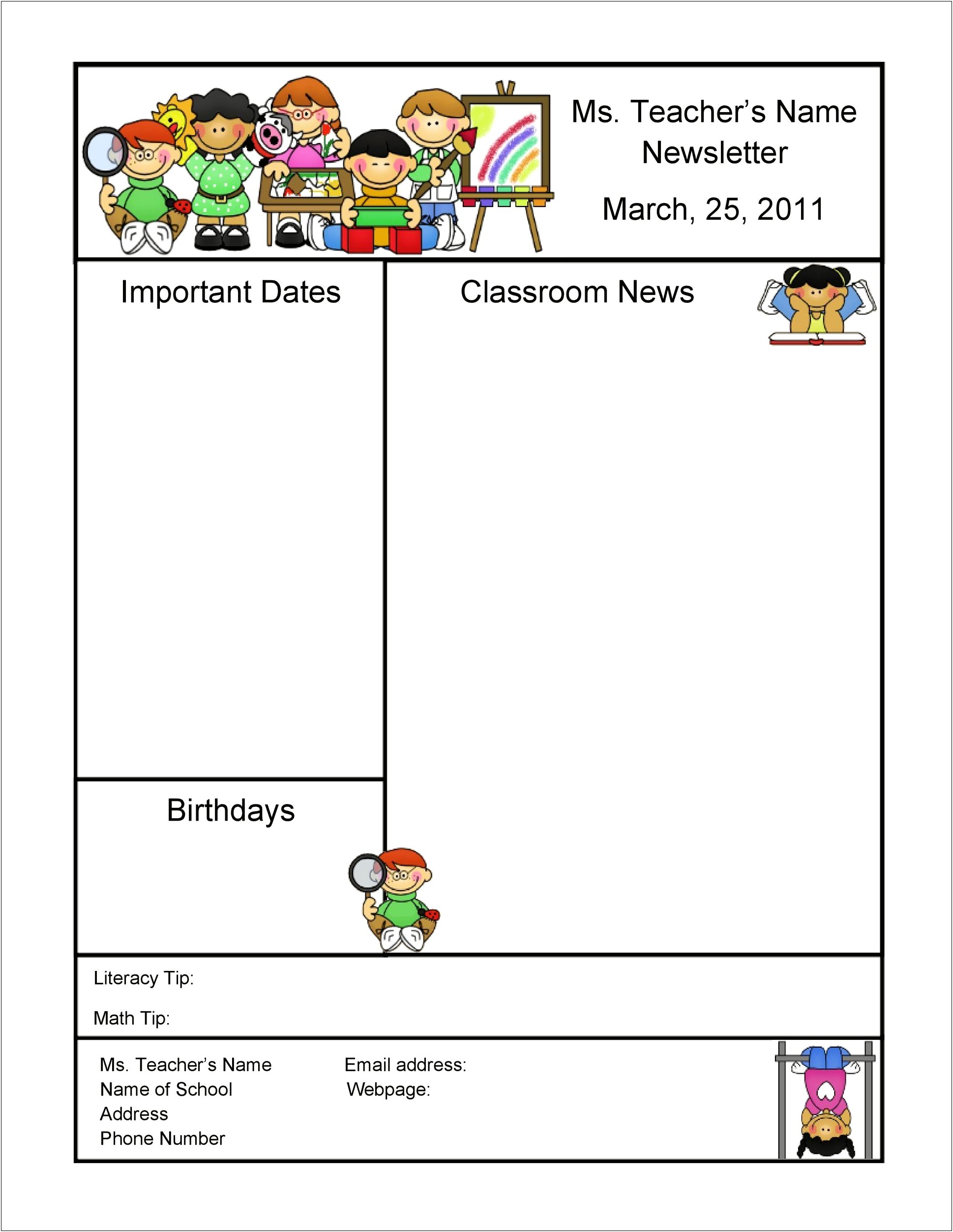 Free Back To School Newsletter Templates