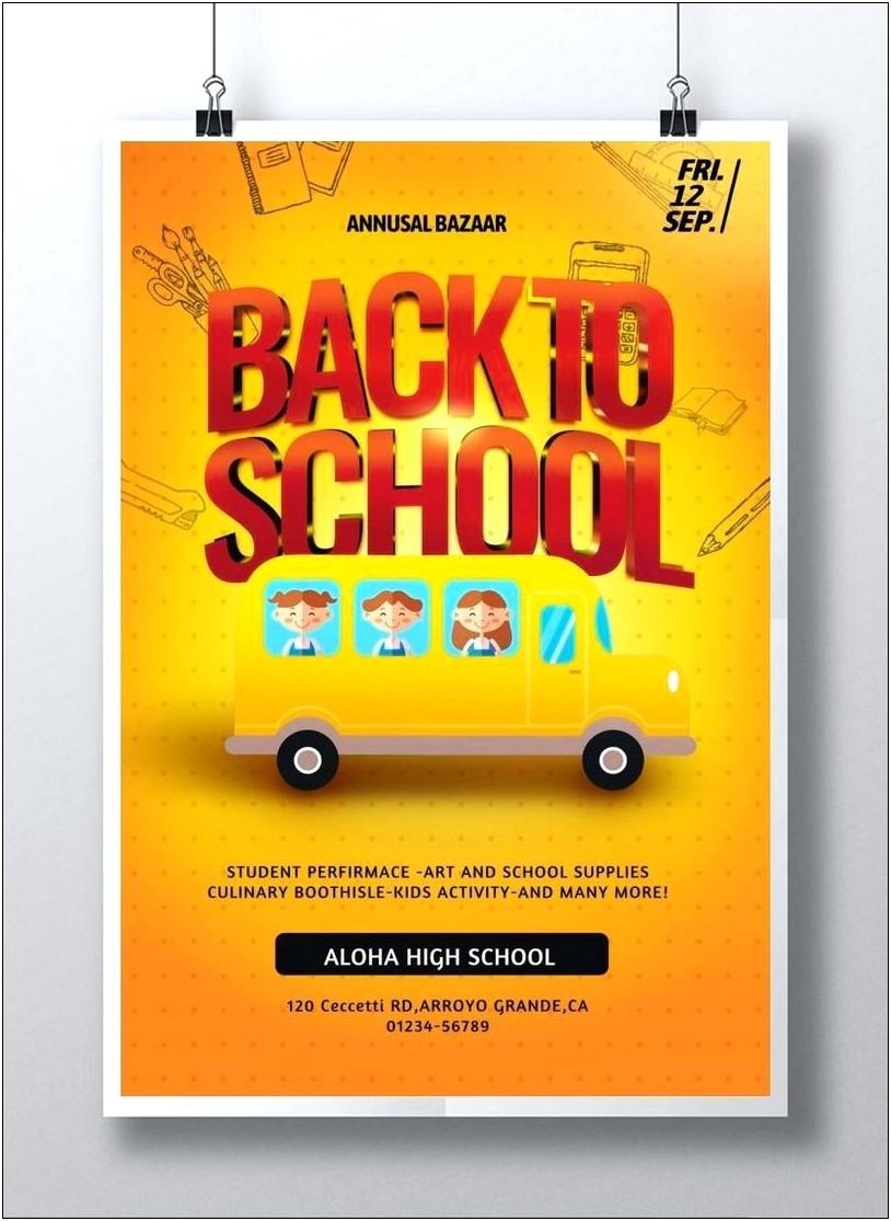 Free Back To School Poster Template