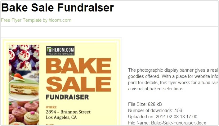 Free Bake Sale Flyer Template Microsoft