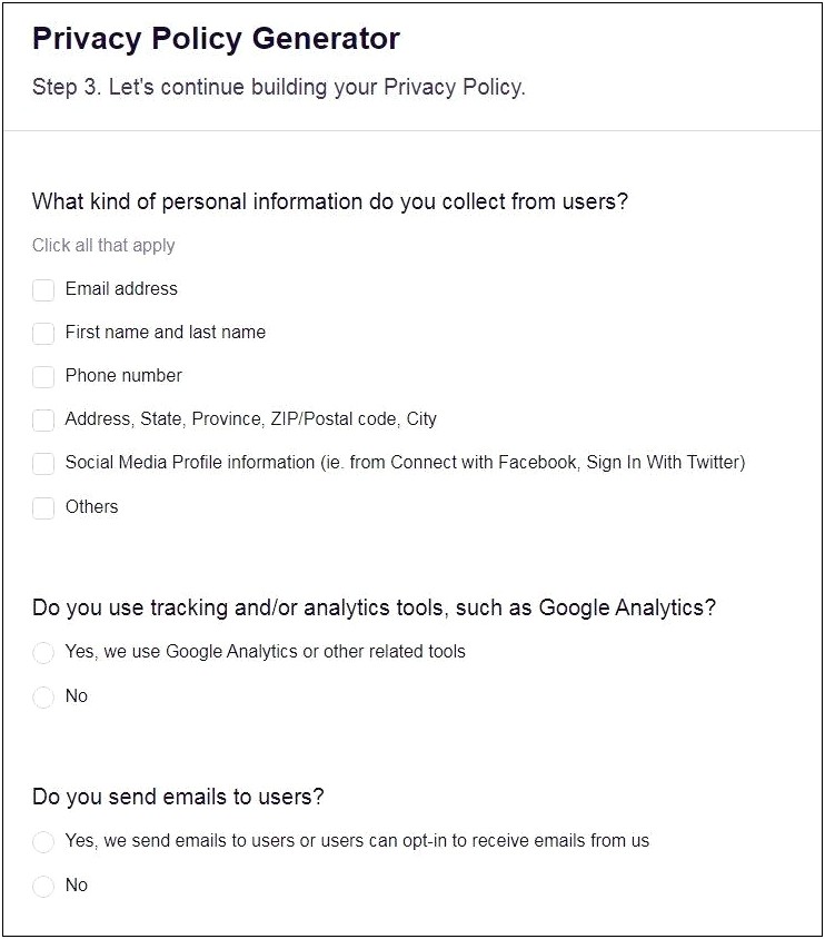 Free Basic Privacy Policy Template Uk