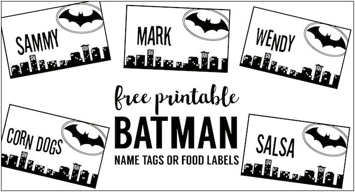 Free Batman Water Bottle Label Template