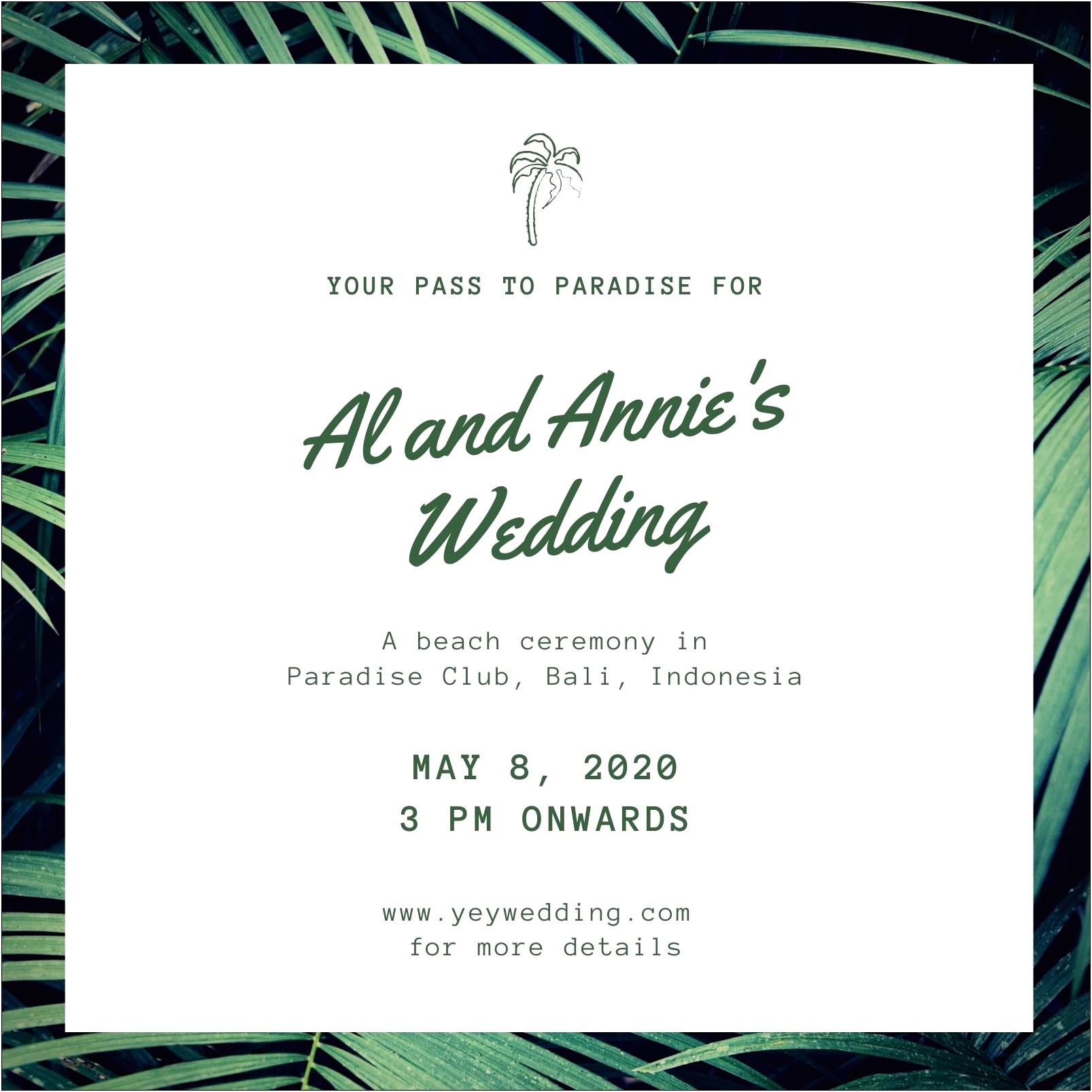Free Beach Wedding Invitation Templates Download