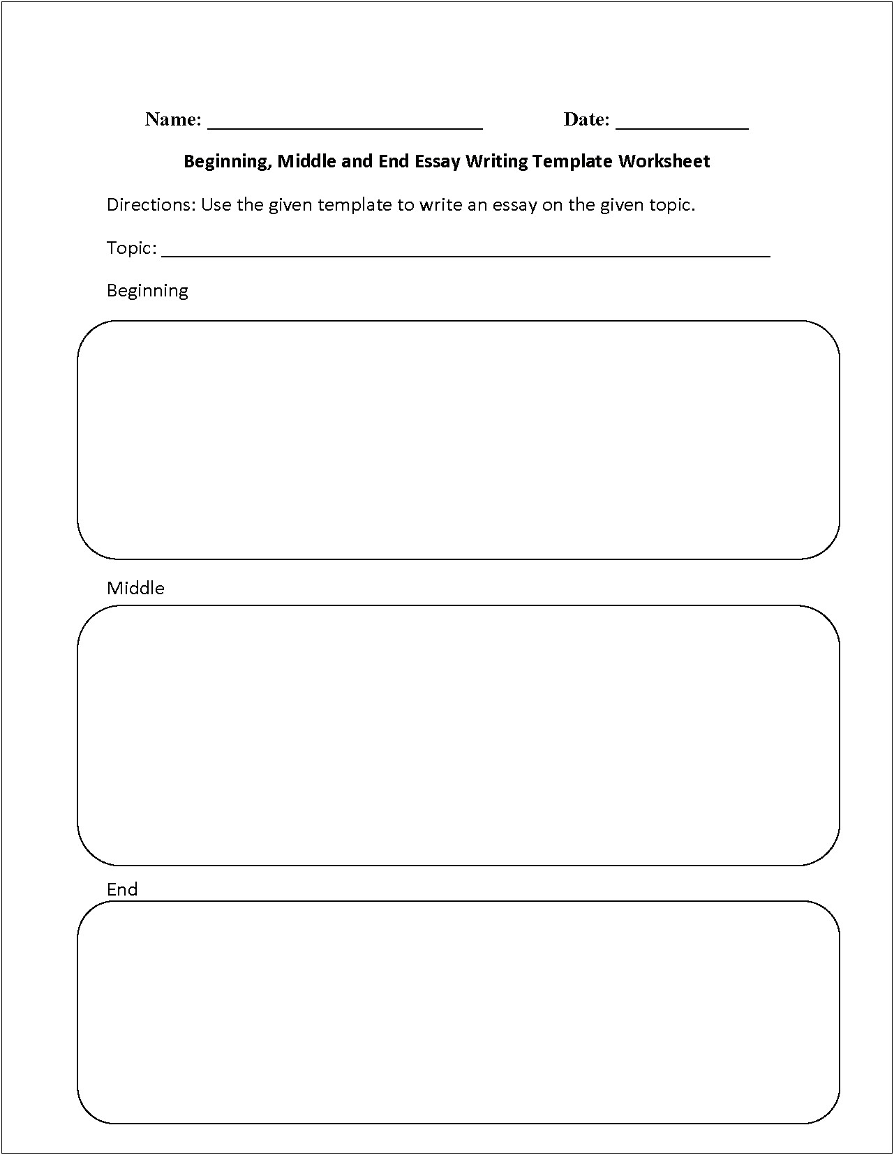 Free Beginning Middle And End Template