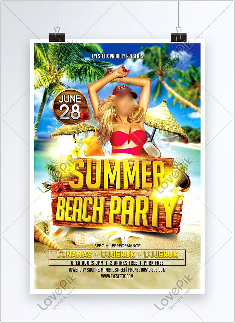 Free Bikini Party Flyer Templates Free Download
